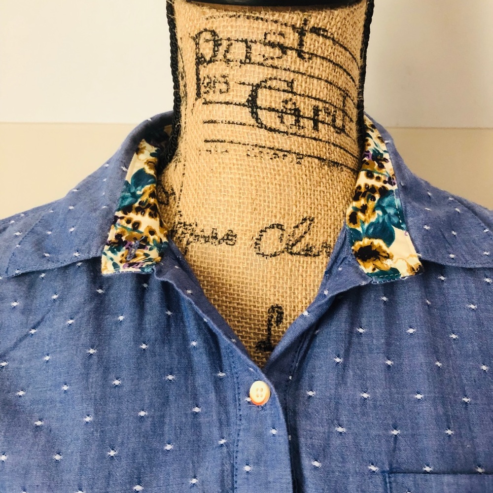 Anthropology tiered chambray tiered shirtdress - Picture 4 of 8